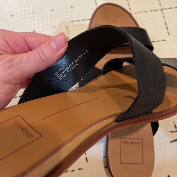 Dolce Vita Paci Faux Leather Wedge Strap Sandals,‎ Black, 8M - Picture 5 of 6